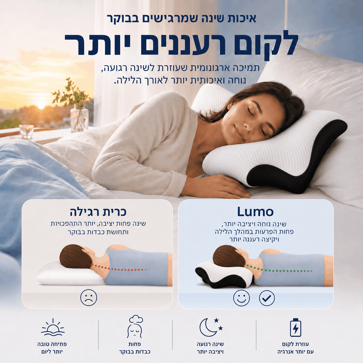 הכרית האורטופדית של Lumo